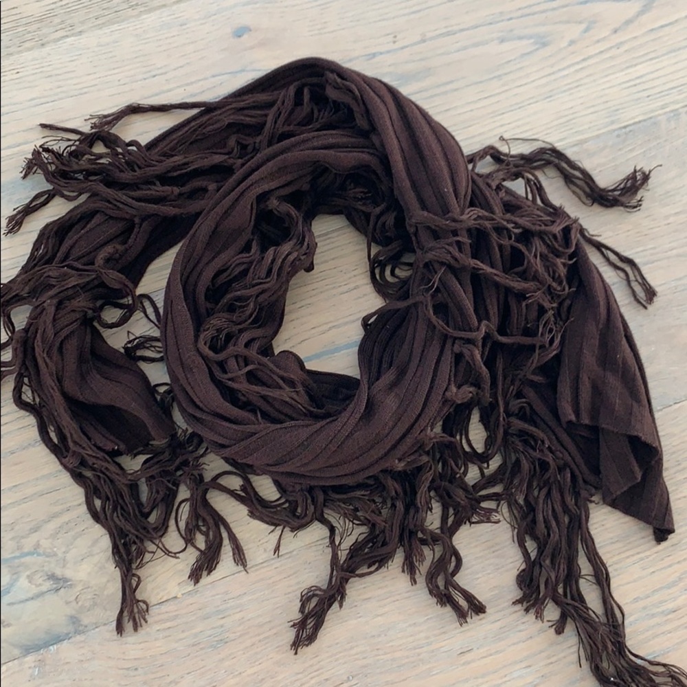 NWOT Brown Fringe Scarf